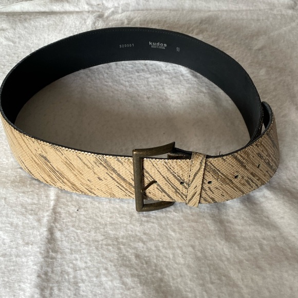 VINTAGE KUDOS LEATHER BELT 80/32 . - Picture 5 of 5
